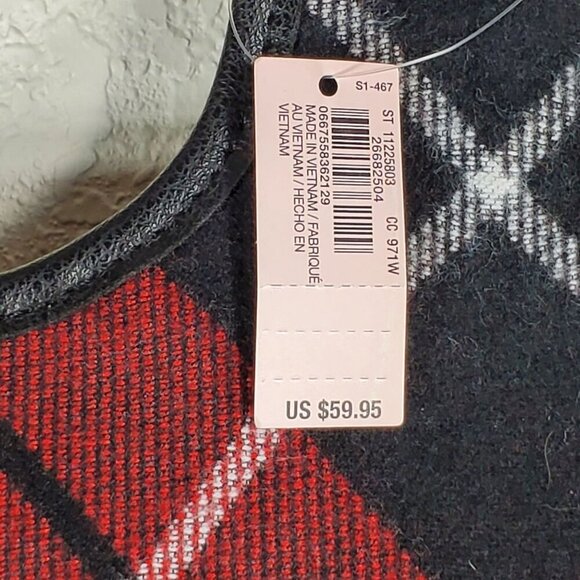 Victorias Secret Red & Black Tartan Plaid Tote Bag VS Logo Hobo 19.5" x 12" - Picture 3 of 9